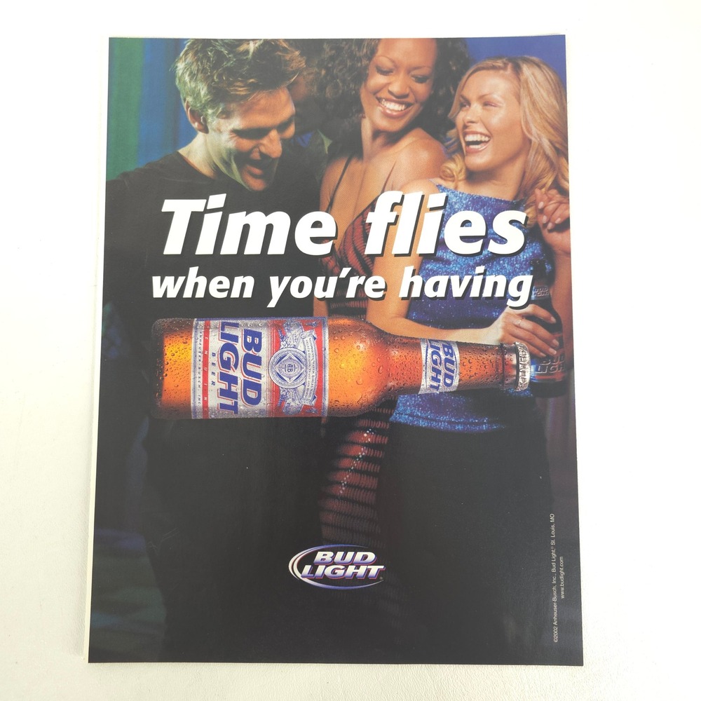 Bud Light Print Ad 2000 Maxim Y2K 90s Party Beer Advertising Home Bar Wall Decor